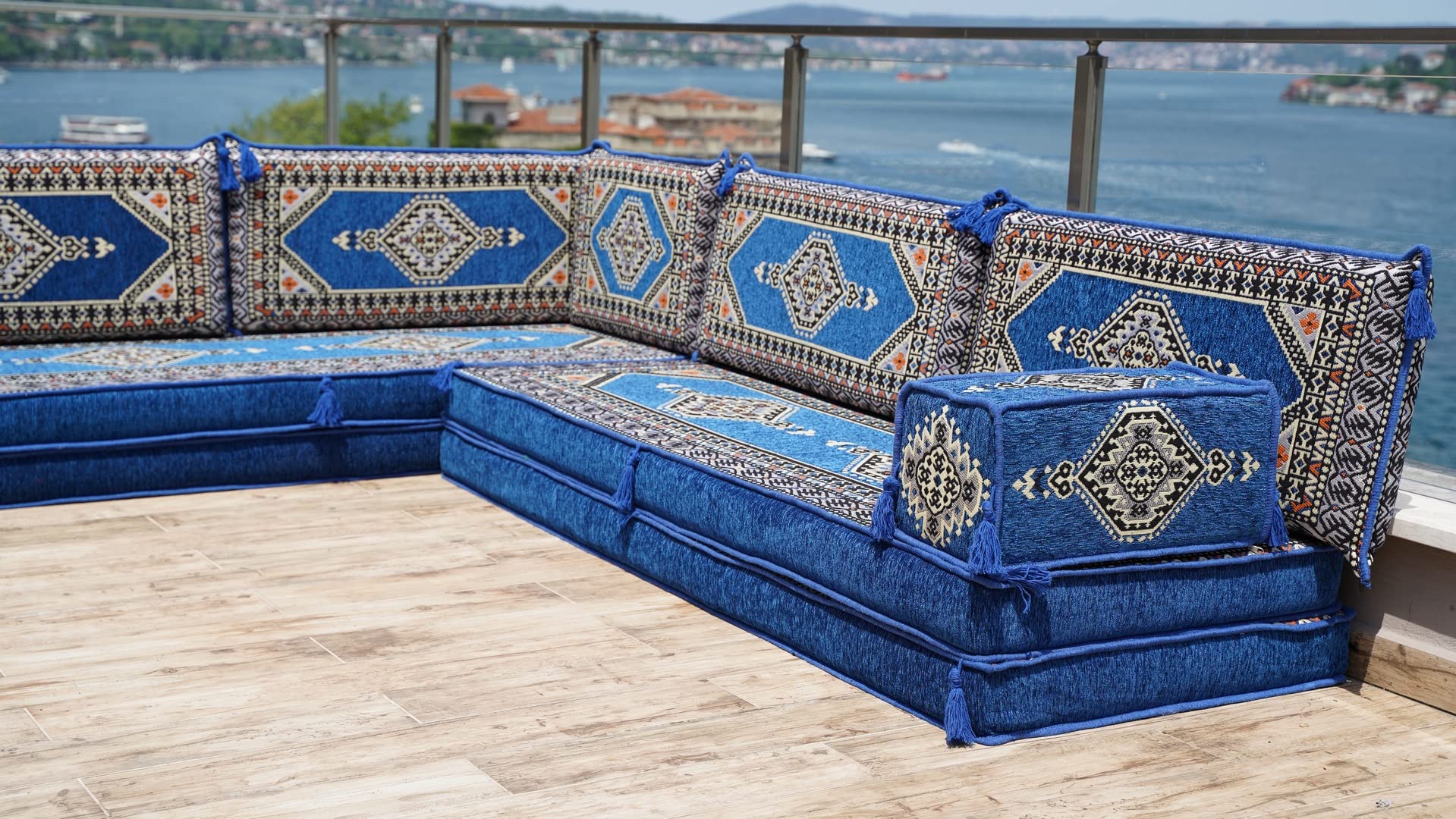 ムジルシソファ Amazon.com: arabicsofa Royal Blue L Shaped Set, Floor Sofa Seating